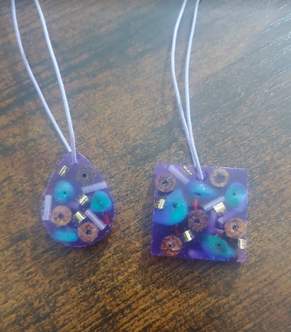 Purple charm necklaces